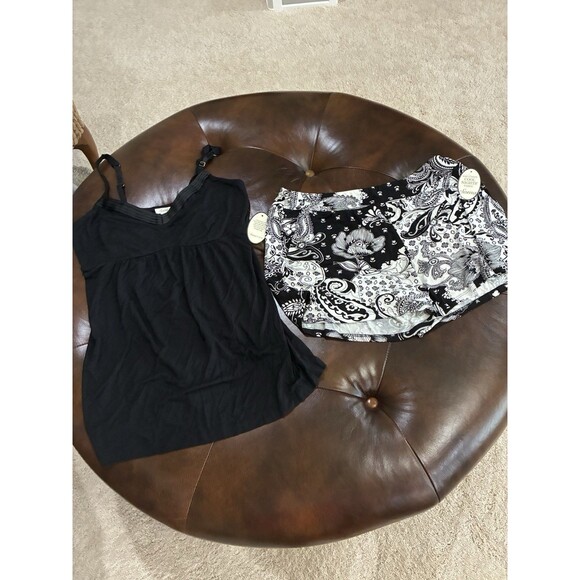 SOMA COOL NIGHTS SHORTS & CAMI SLEEP SET PAJAMAS BLACK PAISLEY SIZE M NWT - Picture 1 of 5